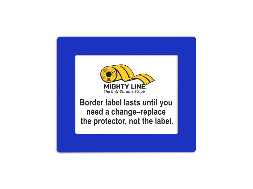 Mighty Line Shield Label Protectors, Blue, 12.5