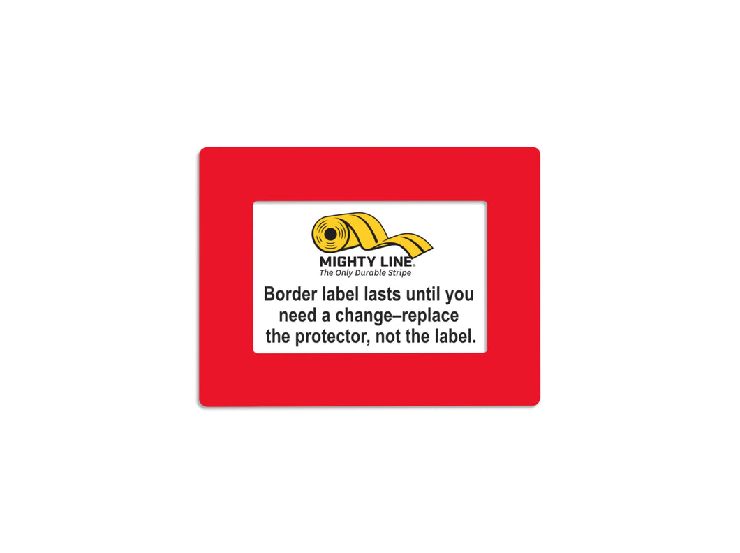 Mighty Line Shield Label Protectors, Red, 9.5