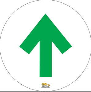 Directional Arrow Green, 12" Floor Sign