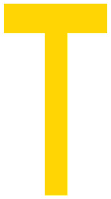 Mighty Line T Letter Floor Marker Adhesive, 4.5