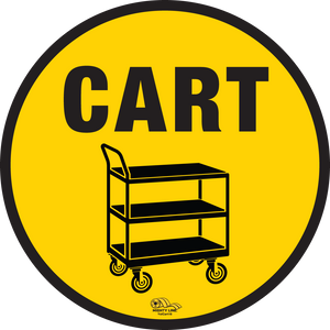 Push Cart Mighty Line Floor Sign, Industrial Strength, 16" Wide