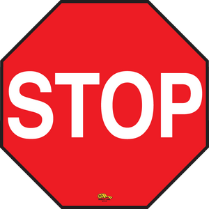 12" STOP Floor Sign