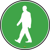 Green Pedestrian Man, 12" Floor Sign