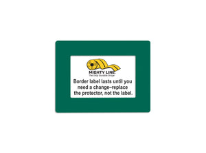 Mighty Line Shield Label Protectors, Green, 9.5" x 12.5" (5.5"x8.5" window), 20 PK