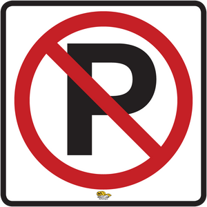 Prohibido aparcar, señal de suelo de la línea Mighty, resistencia industrial, 12" de ancho