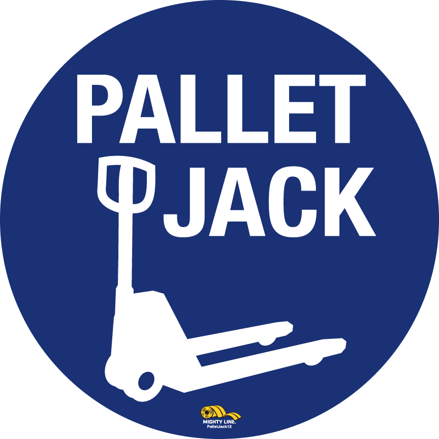 Pallet Jack, señal de suelo de la línea Mighty, resistencia industrial, 12