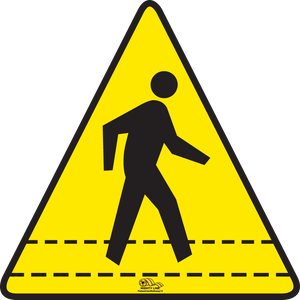 Señal de paso de peatones en el suelo - Señal de señalización en el suelo, 12".