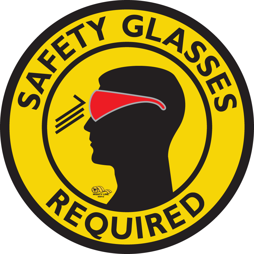 Yellow Safety Glasses Required, 12