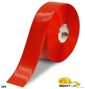 Mighty Line 3" Red Solid Color Tape - 100' Roll