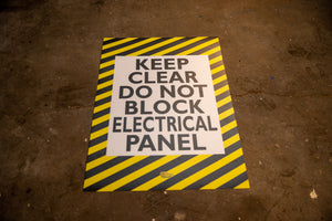 Keep Clear Do Not Block Electrical Panel, Mighty Line Floor Sign, Industrial Strength, 24x36" Wide
