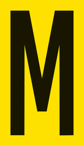 Mighty Line YELLOW Die Cut Location Markers - Letter M - Pack of 10