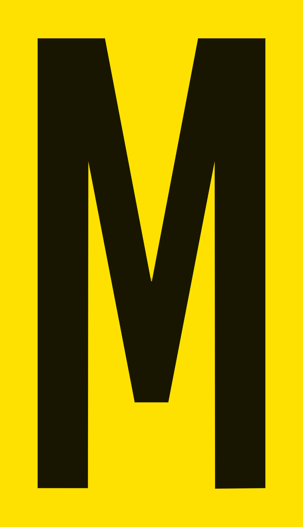 Mighty Line YELLOW Die Cut Location Markers - Letter M - Pack of 10