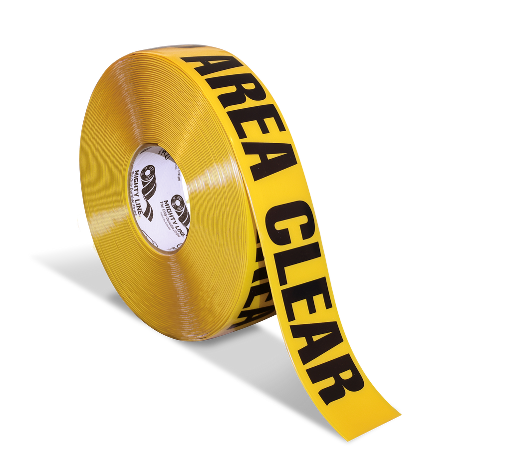 KEEP AREA CLEAR Mighty Line Repeating Message Floor Tape, 2