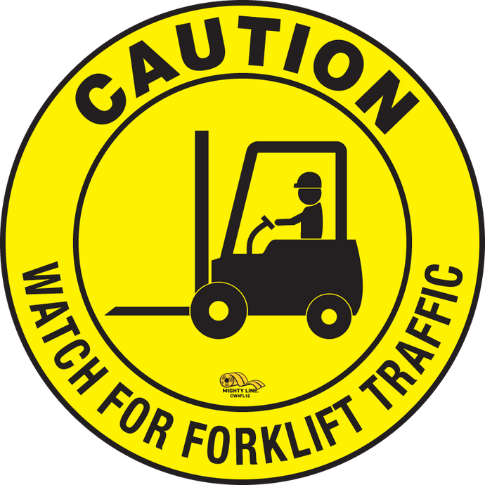 Rabhadh Féachaint Do Forklift Tráchta, Mighty Líne Urlár Comhartha, Neart Tionsclaíoch, 12