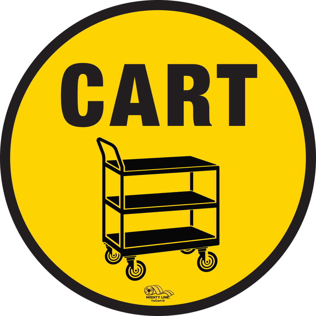 Push Cart Mighty Line Floor Sign, Industrial Strength, 16