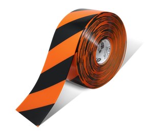 Mighty Line 4" Orange Tape with Black Chevrons - 100' Roll