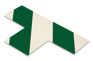 Mighty Line 3" Wide Solid WHITE T With Green Chevrons - Pack of 100