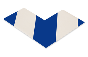 Mighty Line 3" Wide Solid White Angle With Blue Chevrons - Pack of 100