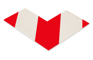 Mighty Line 3" Wide Solid White Angle With Red Chevrons - Pack of 100
