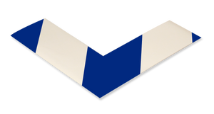 Mighty Line 2" Wide Blue and White Chevron Angle - Pack of 100