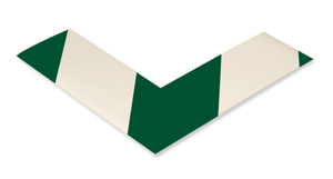 Mighty Line 2" Wide Green and White Chevron Angle - Pack of 100