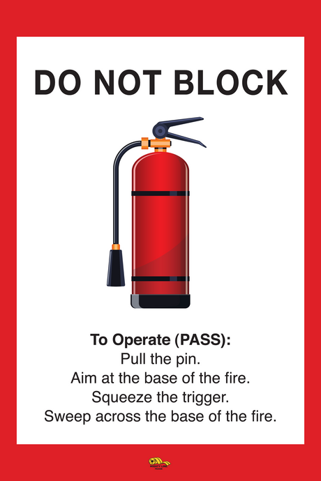 Mighty Line Do Not Block Fire Extinguisher Sign - 1 Sign - Floor Marking