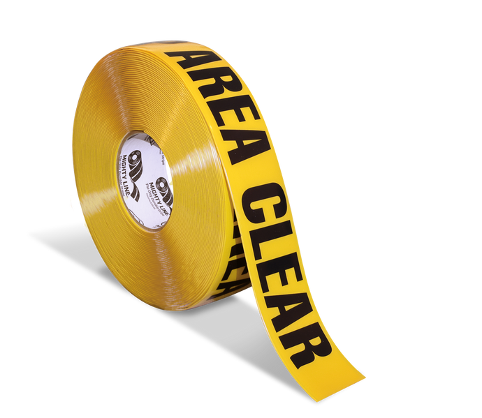 KEEP AREA CLEAR Mighty Line Repeating Message Floor Tape, 2