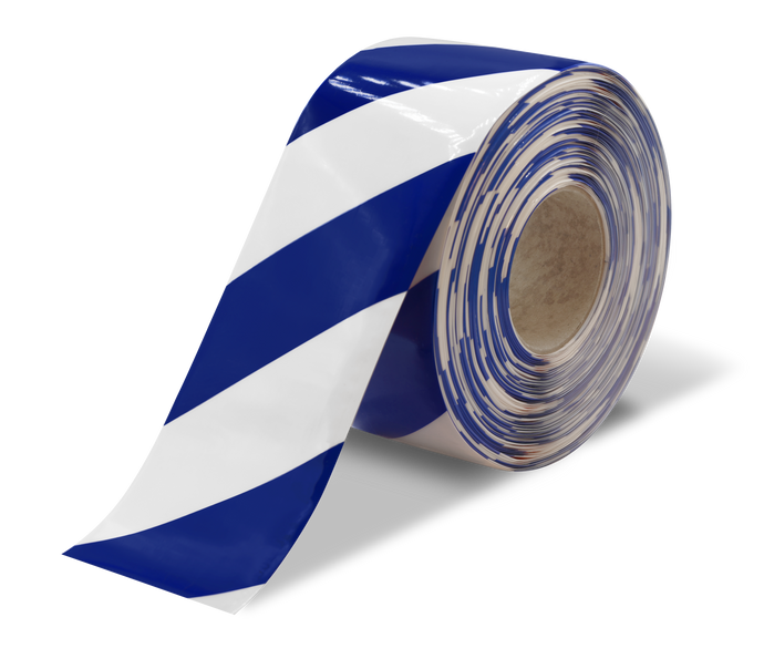 Blue and White Ultra Durable Chevron/Hazard 30 MIL Floor Tape, 6
