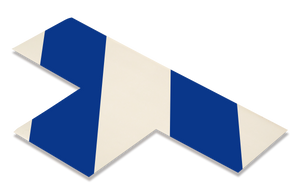 Mighty Line 3" Wide Solid WHITE T With Blue Chevrons - Pack of 100