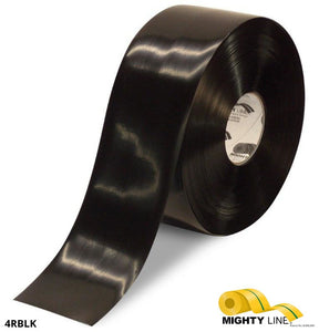 Mighty Line 4" BLACK Solid Color Tape - 100' Roll