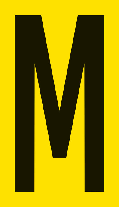 Mighty Line YELLOW Die Cut Location Markers - Letter M - Pack of 10