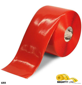 Mighty Line 6" RED Solid Color Tape - 100' Roll