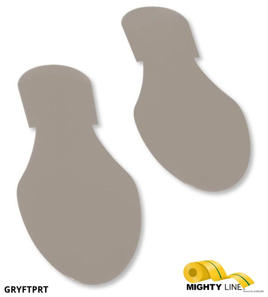 Mighty Line Solid Colored GRAY Footprint - Pack of 50