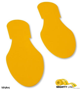 Mighty Line Solid Colored YELLOW Footprint - Pack of 50