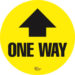 Mighty Line 12" One Way Floor Sign, Yellow