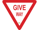 Give Way Triangle, 24" Floor Sign