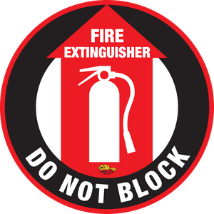 16" Fire Extinguisher Do Not Block Floor Sign