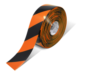 Mighty Line 3" Orange Tape with Black Chevrons - 100' Roll