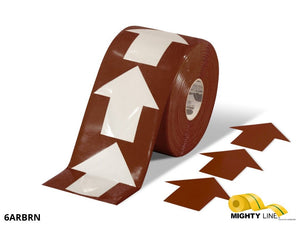 Mighty Line 5.5" Wide Solid Brown Arrow Roll 200 Arrows