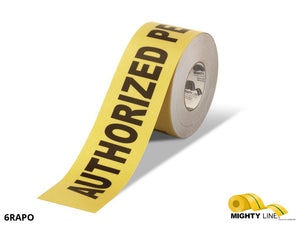 Mighty Line 3" Wide Authorized Personnel Only Floor Tape - 100' Roll