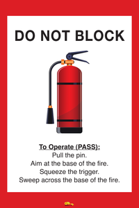 Fire Extinguisher Instructions, 36"x42" Floor Sign