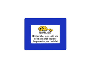 Mighty Line Shield Label Protectors, Blue, 9.5" x 12.5" (5.5"x8.5" window), 20 PK