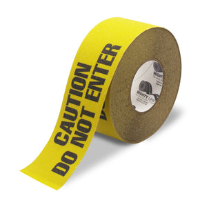 Mighty Line 3" Yellow Caution Antislip Tape, 60' Roll, CAUTION DO NOT ENTER printed tape