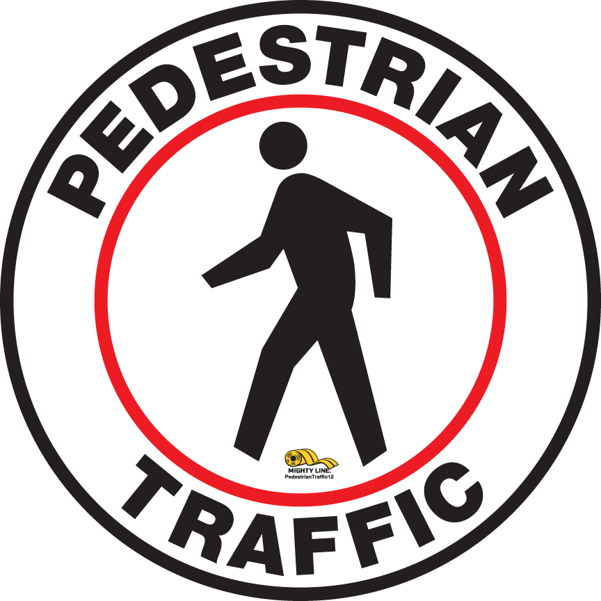 Pedestrian Traffic Floor Sign - Floor Marking Sign, 12