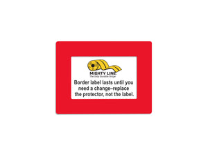 Mighty Line Shield Label Protectors, Red, 9.5" x 12.5" (5.5"x8.5" window), 20 PK