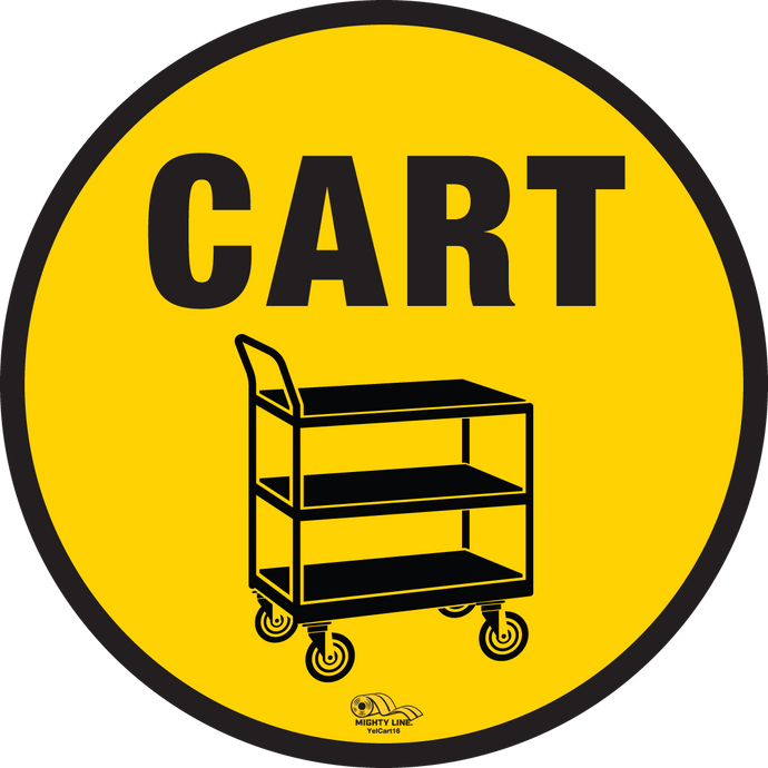 Push Cart Mighty Line Floor Sign, Industrial Strength, 16