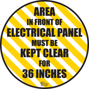 Keep Area infront of Electrical Panel Mighty Line Floor Sign, Industrial Strength, 16" Wide