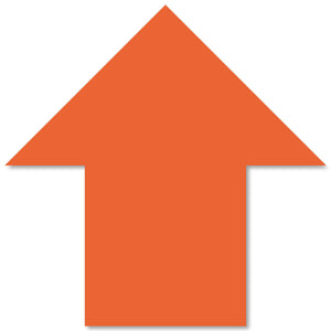 5.5" x 5.5" Orange Solid Color Mighty Line Arrows - 50 PK