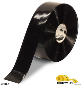 Mighty Line 3" BLACK Solid Color Tape - 100' Roll