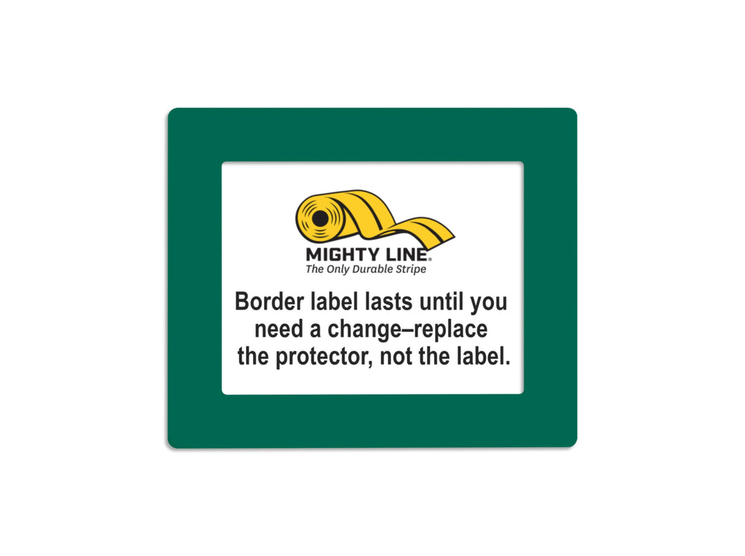 Mighty Line Shield Label Protectors, Green, 12.5